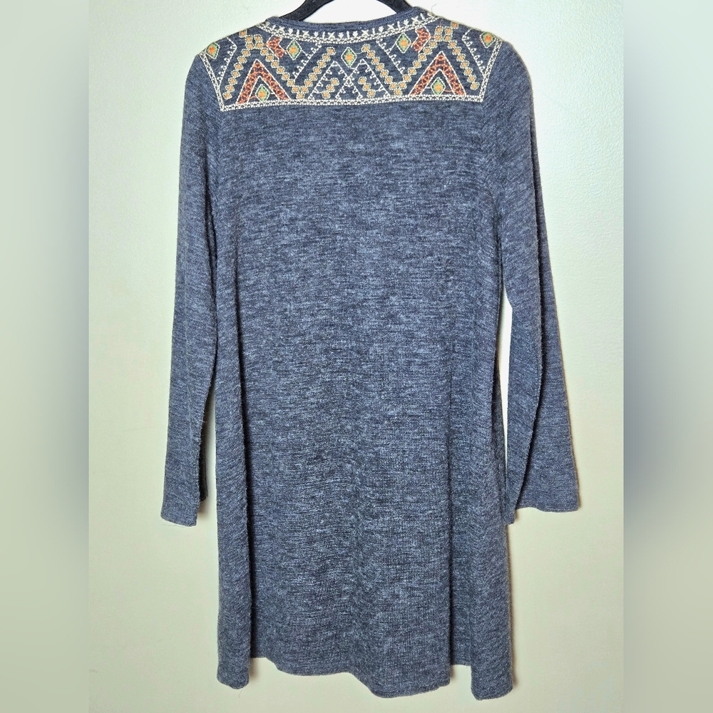 Anthropologie THML Embroidered Boho Lagenlook Sweater Dress, Medium - Picture 3 of 5